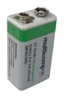 multicomp PRO Rechargeable Battery, 8.4 V, Nickel Metal Hydride, 200 mAh, PP3, Snap Contact
