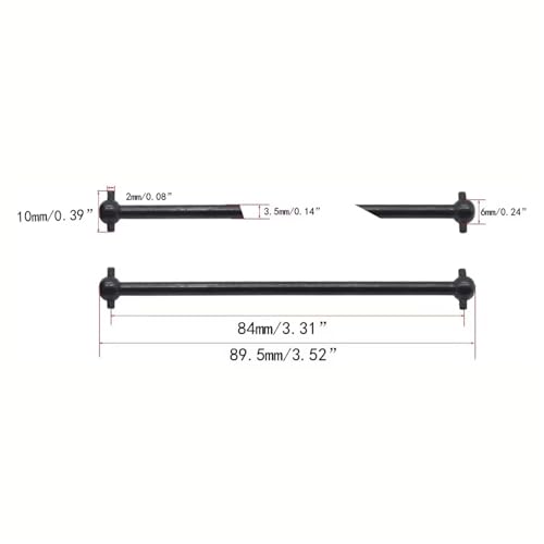 RC Car Drive Shafts Compatible with HSP 94111 94108 94170 08029 02033 1/10 RC Car Parts 4Pcs Steel Dogbone Drive Shaft & Wheel Axle Replacement
