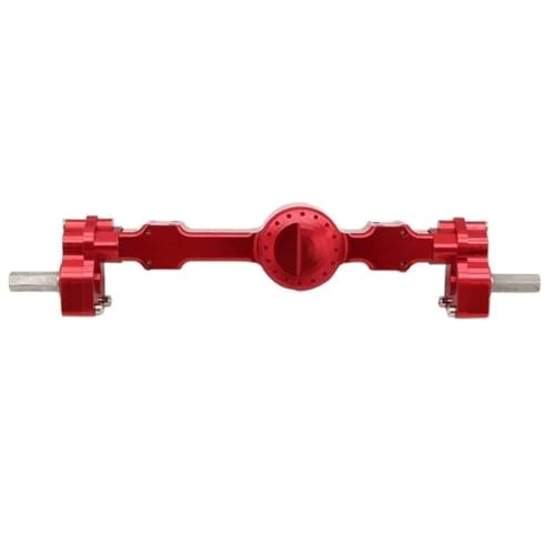 CNC Metal Front and Rear Portal Axle Assembly with Steel Gears for MN99S D90 D91 MN98 MN45 FJ45 1/12 RC Crawler Car Upgrades Parts (Red Rear) - color: Red Rear