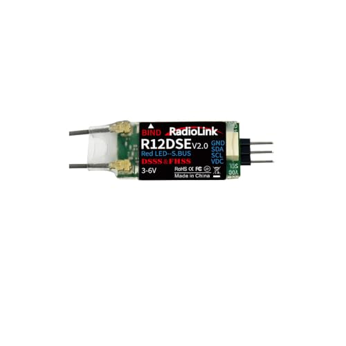 2.4GHz RC Receiver 4-12CH SBUS PPM PWM, DSSS FHSS Anti-Interference RSSI Telemetry Gyro Waterproof, Fits AT10II T8FB RC6GS for FPV Drone RC Car (R12DSE) - style: R12DSE