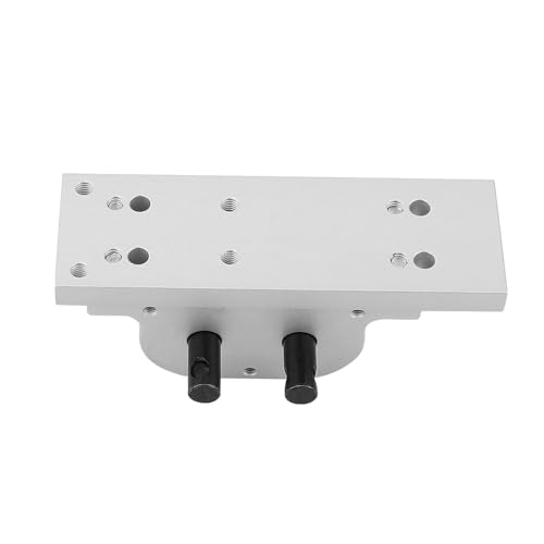 Metal Alloy 1:1 Transfer Case Gearbox Transmission with Mount Plate for Axial SCX10 D90 1/10 RC Crawler 1/14 Tamiya Tractor Truck Upgrade Parts (Silver) - color: Silver