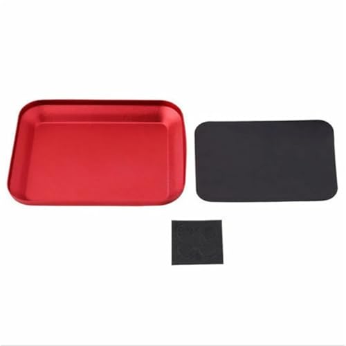 RC Car Repair Kit Rc Car Aluminum Alloy Magnet Screw Tray Repair Tool Anti-Loss Storage Plate Upgrade Parts Modify Accessories - color: Red