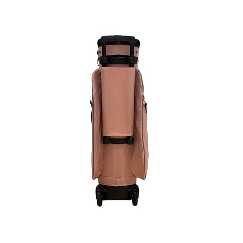 RJ Sports Spinner X Transport Wheeled Golf Cart Bag - color: Pink/Heather Grey