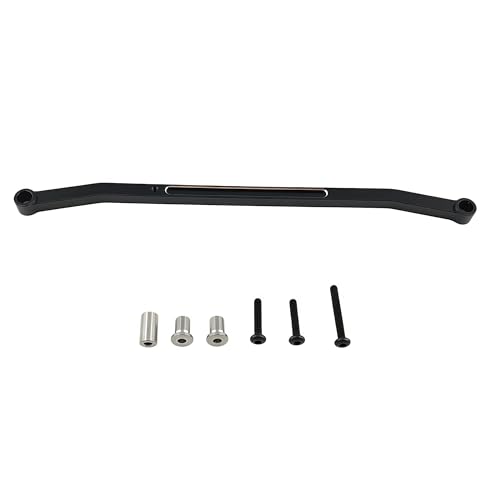 Steering Tie Rod & Drag Link for Losi 1/18 Mini LMT 4X4 Truck (Black) | Aluminum,Monster Truck,Steering Link Set,Upgrade Parts,LOS211051 Compatible,LOS01026 Compatible,CNC Machined,High Strength - color: Black