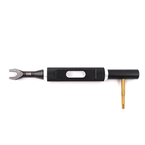 RC Multi-Function Wrench Turnbuckle Nut Ball Joint Remover 4mm Universal Repair Tool with 2.0mm Screwdriver for 1/10 1/8 1/24 Crawler Truck Off Road Car Boat Drone Airplane(Black Silver) | 4mm Universal Repair Tool,2.0mm Screwdriver,for 1/10 1/8 1/24 Craw