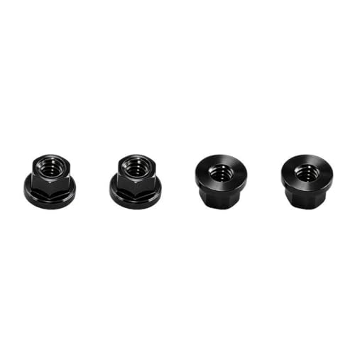 4PCS Aluminum Alloy Wheel Rim M2 Nuts RC Upgrade Parts for AXIAL 1/30 SCX30 Ford Bronco Jeep K10 RC Climbing Car (Black) - color: Black