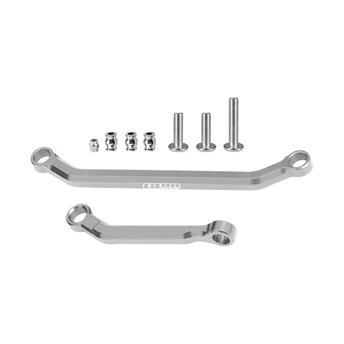 GPM for Axial SCX30 - Compatible with 1/30 Ford Bronco & Jeep Wrangler JLU 7075-T6 Aluminum Steering Tie Rod & Drag Link Set (Gray) - color: Gray