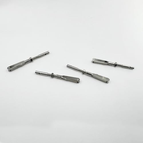 4PCS RC Airplane Metal Clevis with Connecting Rod Push Rod Shaft and Nuts for DIY RC Plane Fixed Wing Parts Model Plane Aircraft Connection Accessories (M3 Thread)
