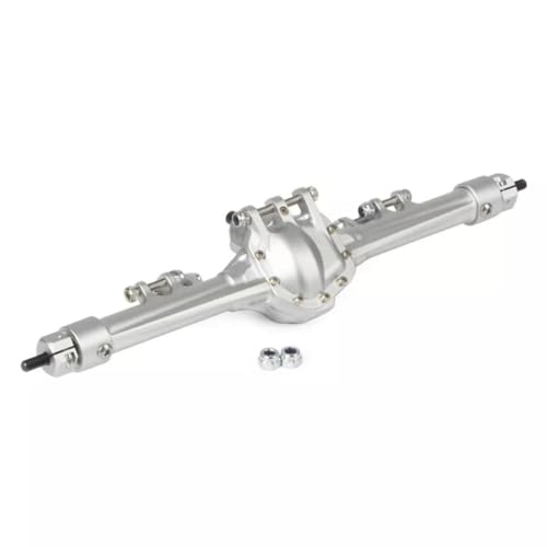 Aluminum Front & Rear Axles CNC Complete Axle Set for 1/10 RC Crawler Car Axial SCX10 II 90046 90047 Upgrade Parts (Silver) - color: Silver
