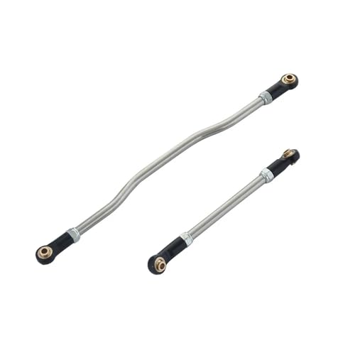 Aluminum Steering Links Kit for Axial Capra 1.9 UTB - 2Pcs Adjustable Servo Link End Rods, Metal Steering Linkage Upgrade for 1/10 RC Crawler Unlimited Trail Buggy (RTR Compatible)