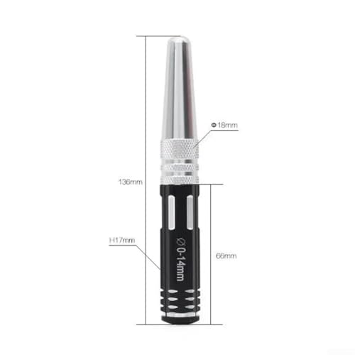 Hole Expander Tool, 0-14mm Stainless Steel Taper Reamer for Plastic, Spiral Shell Hole Opener with Orange Coating Handle for RC Car Model Kit