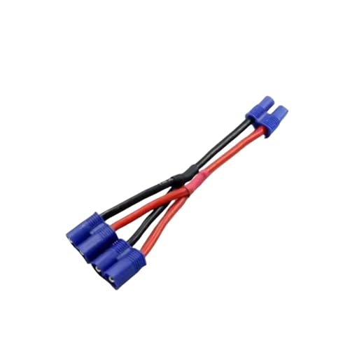 EC2 EC3 1 Female To 2 Male Y Splitter 14awg Silicone Wire 10cm For RC Tracked Car Parts And Accessories Upgrade Replacement And Use RC Car Upgrade Part(EC2) - size: EC2