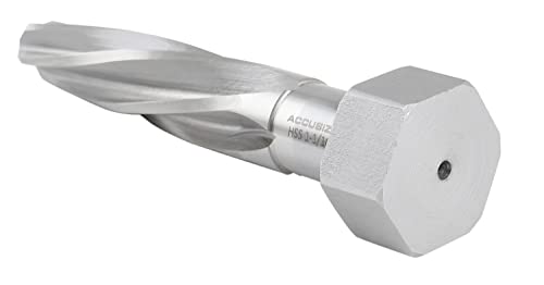 Accusize Industrial Tools H.S.S. Aligning Reamer - 1-1/16'' Diameter, 5'' Flute, 7'' OAL, Hex Shank, Spiral Flute, 0523-6055 - size: 1-1/16 inch
