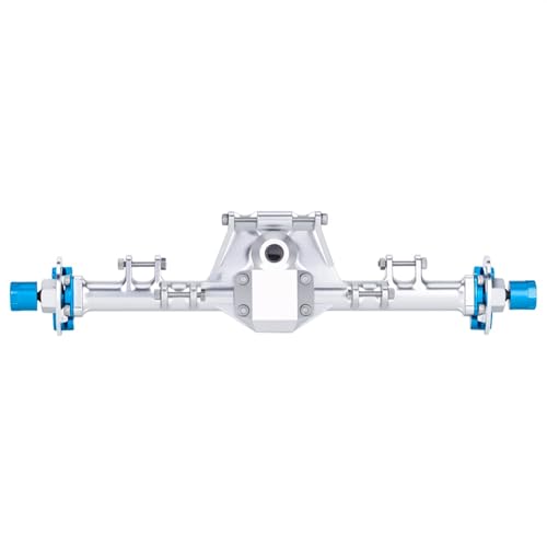 +9mm Front Rear Axle with Hydraulic Steering Link for Axial SCX24 Deadbolt C10 JLU Gladiator Bronco 1/24 RC Crawler Upgrade (Silver) - color: Silver