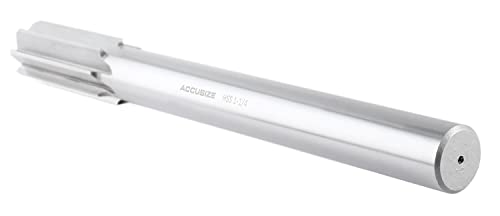 Accusize Industrial Tools 5015-0320 H.S.S. M2 Straight Shank Straight Flute Chucking Reamer, 1-1/4 in | 1-1/4" HSS M2 Straight Shank Straight Flute Chucking Reamer, Flt Len 3", OAL 11-1/2", Right Hand Cut, 10 Flute - size: 1-1/4 in.