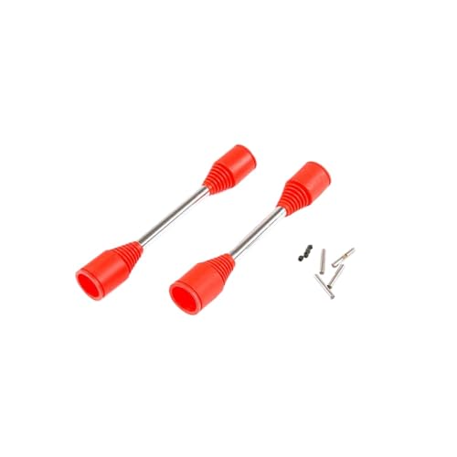 9mm Dogbone Drive Shaft Set for 1/5 Scale RC Car Metal CVD Axle Drivetrain Replacement Parts(Red) - color: Red