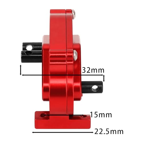 LCG Metal Prefixal Gearbox Set with 30% Overdrive Gear Front Motor Transmission Transfer Case for Axial 1/10 RC Crawler SCX10 I II 90046 Capra TRX4 Upgrades (red) - color: Red
