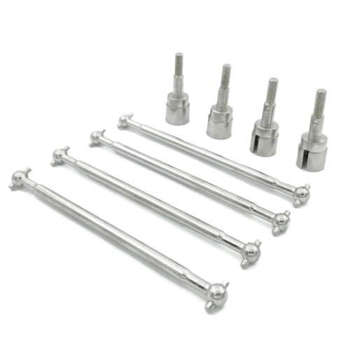 COMODO Steel Drive Shaft Dogbones 89.5mm and Stub Wheel Axles for 1/10 Scale RC Car Replacement Parts(Silver) - color: Silver