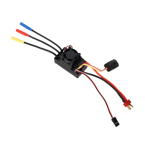 60A Brushless ESC ABS Sensorless RC Electronic Speed Controller with Cooling Fan Low Voltage Cutoff Overheat Protection for 1 10 Scale Truck Buggy On Road Off Road