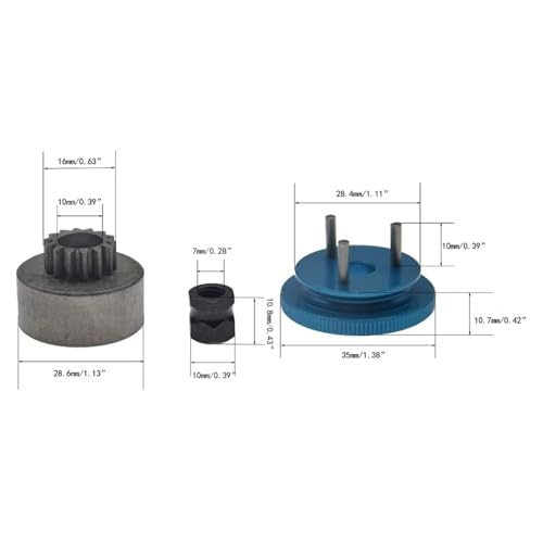 Rc Parts For Nitro 1/8 Clutch Bell 14T Gear Flywheel Assembly Shoes Springs Engine Nut For Mini Cross Wrench Wheel Spanner RC Car Part