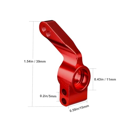 HobbyPark Aluminum Rear Stub Axle Carrier Upgrade Parts for 1/10 Traxxas Slash 2WD Stampede 2WD Rustler Bandit Replacement of 3752 - color: Red