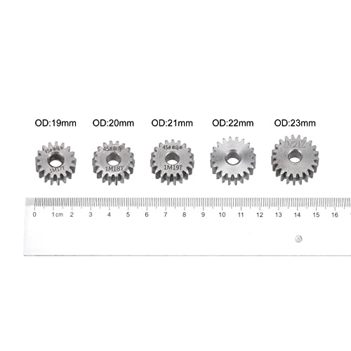 HARFINGTON Straight Spur Gear 6mm Bore 18T Mod-1 Hardened 45# Steel Spur Diff Differential Motor Gear RC Car Replacement Parts - style: 18T