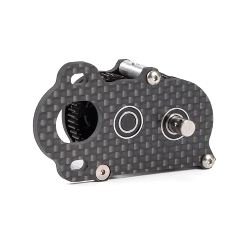 Carbon NOD Transmission LCG Gearbox for Straight Axle Scaler Sportsman | Ultra Lightweight Low-CG Design, with Aluminum Axial 3 Gear Adapter Plate, Fits 48P Pinions from 9T to 17T - color: Black
