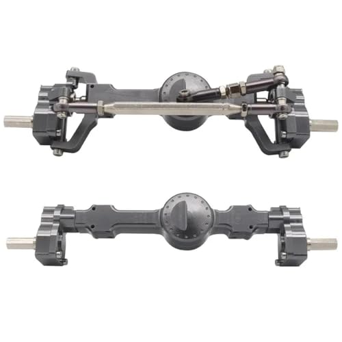 CNC Metal Front and Rear Portal Axle Assembly with Steel Gears for MN99S D90 D91 MN98 MN45 FJ45 1/12 RC Crawler Car Upgrades Parts (Titanium 1 Set) - color: Titanium 1 Set