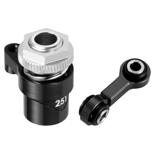 Servo Saver Arm 25T Steering Drag Link for Tra-xxas 1/16 Mini Maxx | 2S 1/10 4WD Ford GT 4-TEC 2.0 3.0 RC Car Upgrade Black 7075 Aluminum - color: Black