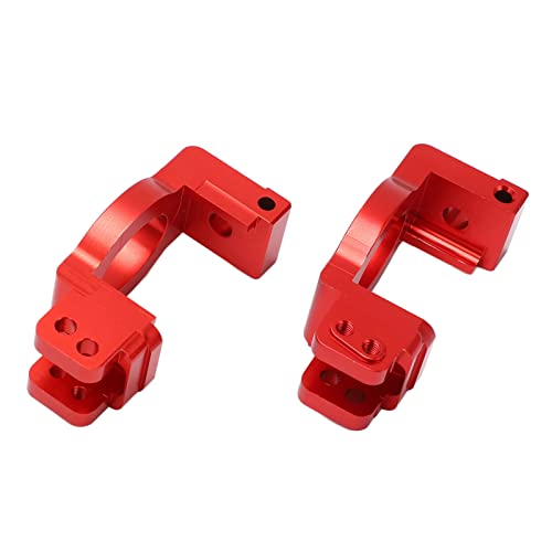 Metal C Hub Carrier Caster Blocks C Shaped Wheel Seat Base Set High Performance RC Car Upgrade Parts for 1/6 Shredder Model Durable Aluminum Alloy Construction (Red) - color: Red