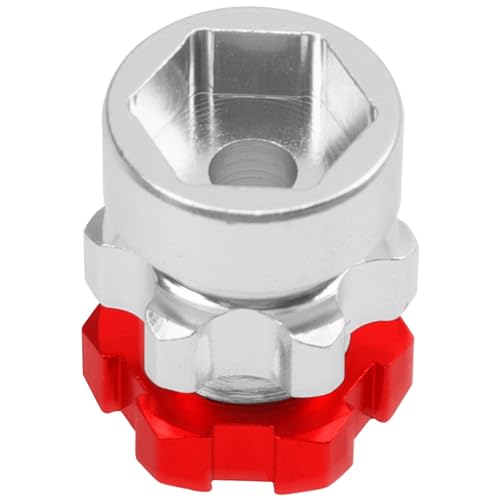 ShareGoo Metal 12mm to 17mm Wheel Hex Hub Adapter Compatible with Traxxas 1/10 Slash 2WD 4X4 Rustler Stampede 2WD 4X4 RC Car Upgrade Parts (Red) - color: Red