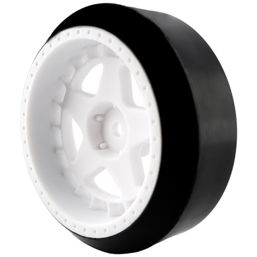 4PCS 12mm Hub Wheels,1 : 10 Hard Plastic RC Drift Cars Tires Compatible with Traxxas HSP Tamiya HPI Kyosho On-Road Drifting Car(White) - color: White-2