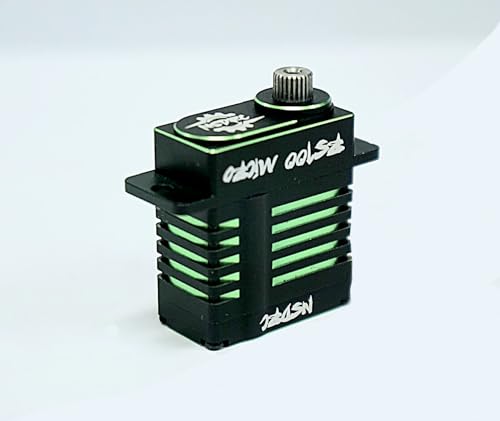 NSDRC Special Edition RS100 SERVO & Horn - Remote Control Car Electronics, RC Car Servo CNC Aluminum Case, 5V-8.4V (HELIDIRECT) (Green) - color: Green