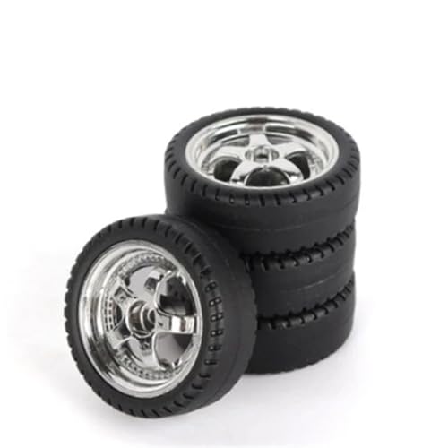 Rc Upgrade Components for LDRC AE86 A86 LD1801 LD1802 LD1803 LD1804 A01 A02 1/18 4pcs 33mm RC Hard Drift Tire Wheel Hard Tyre RC Car Upgrade Parts(34mm Silver) - size: 34mm Silver