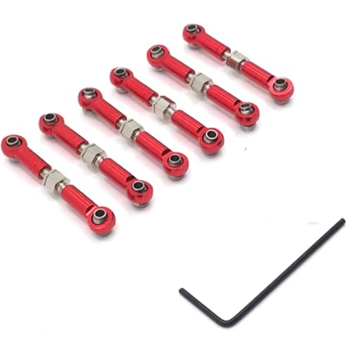 RC Models Components for Wltoys 184011 A949 A959 A969 A979 K929 1/18 Metal Linkage Pull Rod Front Rear Servo Link Tie Rod RC Car Upgrade Spare Parts(Red) - color: Red
