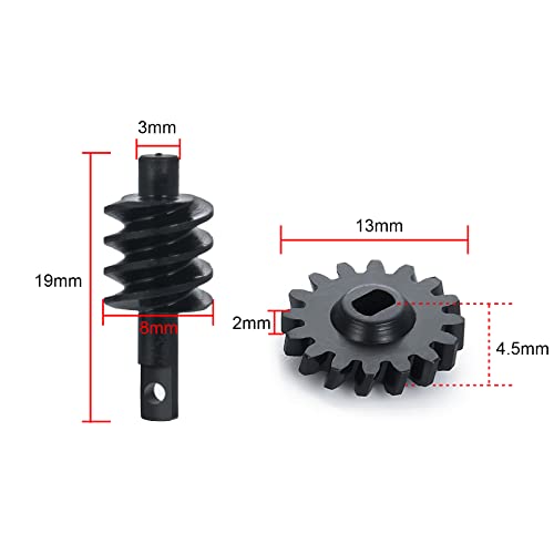 Axle Gear Overdrive Worm Differential 13T 14T/12T 18T/13T 16T Steel Gear for AX24 Axial SCX24 C10 JLU Gladiator Bronco 1/24 RC Crawler Car Upgrade Parts (13T 16T) - size: 13T 16T