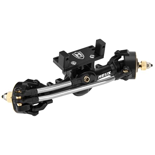MEUS RACING 5mm ISO V2 TRX4M Axles with Adjustable Servo Mount for TRAXXAS 1/18 TRX4M RC Crawler (Black) - color: Black