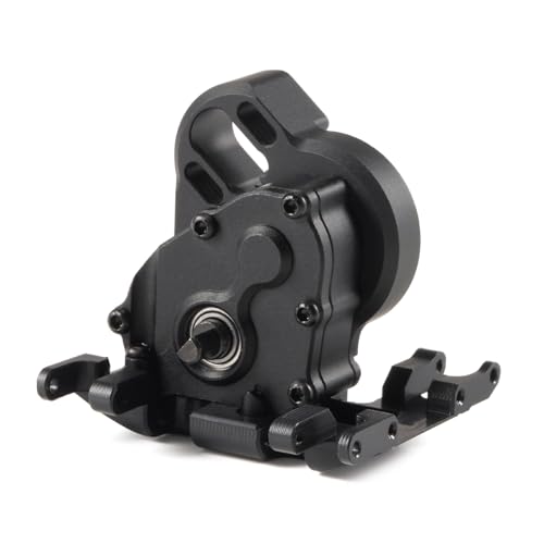 21% Overdrive MR24 Billet Transmission with Delrin Skid Plate for SCX24 Custom Build Brushless 1/24 RC Crawler Comp Rigs (Black) - color: Black