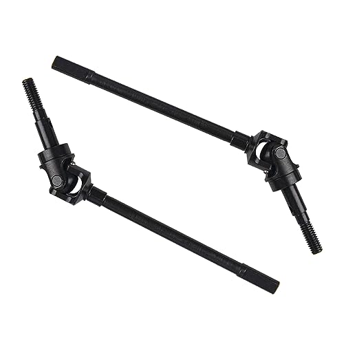 1 Pair Metal Hard Steel Axle Dog Bone CVD Drive Shaft Set for Axial SCX10 II 90046 1/10 RC Crawler Car, Black