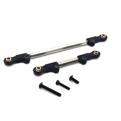 Compatible with MJX for Hyper Go H12Y 1/12 RC Crawler Car Upgrade Parts Accessories Metal Steering Link Rod Pull Rod RC Tie Link Rods(Black) - size: Black