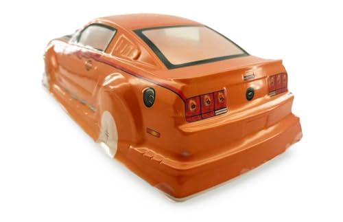 Preprinted PVC Body Shell for 1/10 On Road Racing Drift Car, No Cut, 1:10 Scale (Ford Mustang, Yellow) - style: Ford Mustang, Yellow