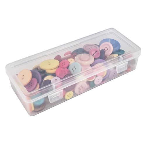Goodma 8 Pieces Rectangular Empty Mini Clear Plastic Organizer Box | 6.5 x 2.56 x 1.38 Inch, Hinged Lids, For Small Items, Craft Projects - size: 165 x 65 x 35 mm