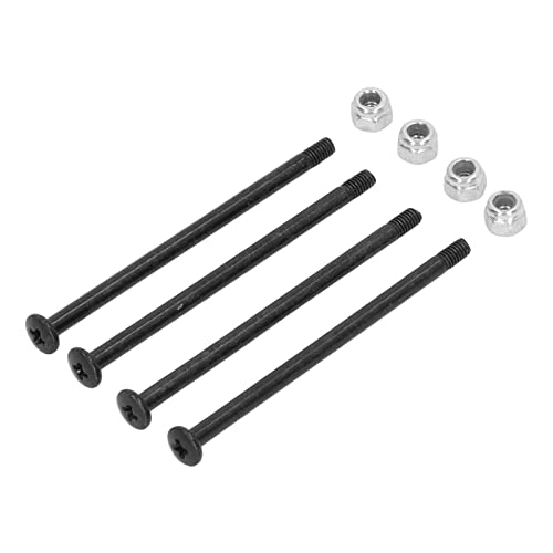 Generic 4Pcs RC Car Screws Kit Steel Black Silver Nuts Remote Control Car Accessories with Rustproof Anti Loose for 144010 144002 124016 124017
