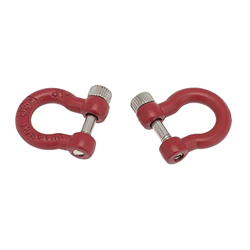 1:10 RC Tow Shackles D-Ring Trailer Buckles for 1/10 Scale RC Rock Crawler SCX10 Tamiya CC01 TRX4 D90 D110 RC Car Truck Accessories (Red) - color: Red