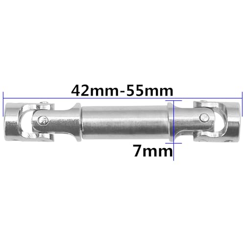 2Pcs Vgoohobby 2mm 3mm 4mm Metal RC Drive Shaft CVD Driveshaft Compatible with WLtoys Axial MN Model WPL Tamiya 1/24 1/18 1/16 1/14 1/12 RC Military Crawler Car Tractor Truck (42-55mm 3-3) - color: 42-55mm 3-3