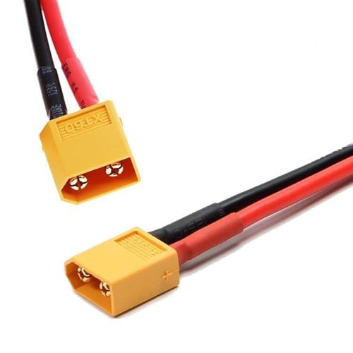 XT60 Connector – Prewired 16AWG Male Female Plug Set | High Current Adapter Cable for RC Battery Pack, Drone Charger, Quadcopter, FPV Airplane, Car, Truck, RV, Boat, DIY Robotics, Electronic - size: male/line 16 10cm