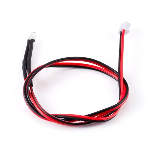 4PCS RC Car PH2.0 Single End Interface Light Headlights Taillight Accessories for 1/14 Tamiya RC Truck Tractor Model Car Upgrade Replacement Parts (White) - color: White