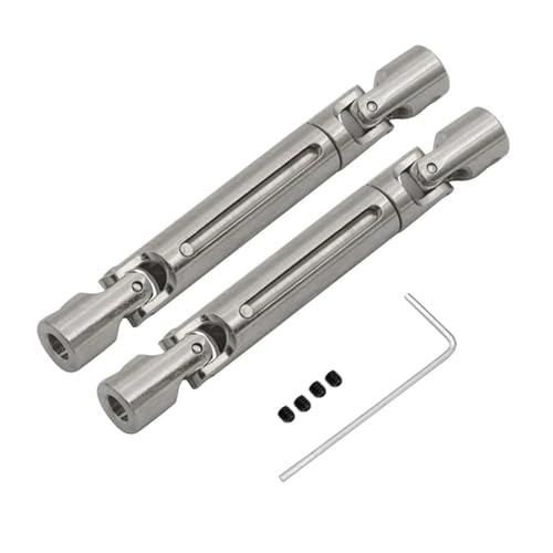 Fancyes 2Pcs Drive Shafts Replacement with Wrench and Screws Transmission Shafts for MN82 MN78 LC79 1/12 RC Carwler Car Accessory, Silver - color: Silver