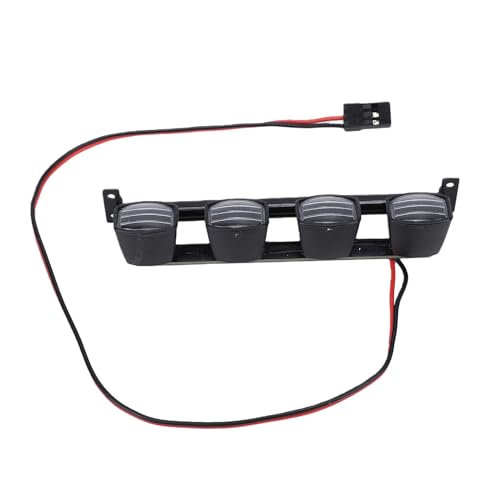 Dpofirs Durable Metal Bracket RC | PreWired PlugandPlay 4 LED Roof Light Bar for 1/12 1/14 /16/18 RC Crawler Offroad Vehicles, Easy Installation Upgrade for WPL MN