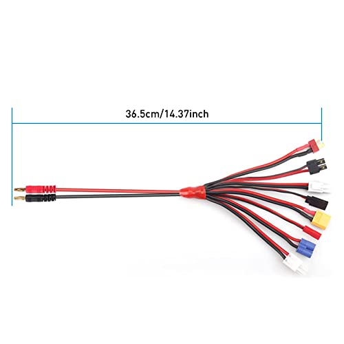 RC Connector 8 in 1 Octopus Convert Cable to 4.0mm Banana Plug Lead Cable | With TRX, T-Plug, Futaba, Tamiya Mini, XT60, EC3, JST, Tamiya, for RC Lipo Battery Charger